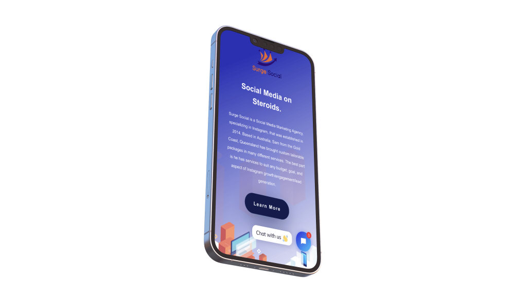 Surge Social homepage hero mobile