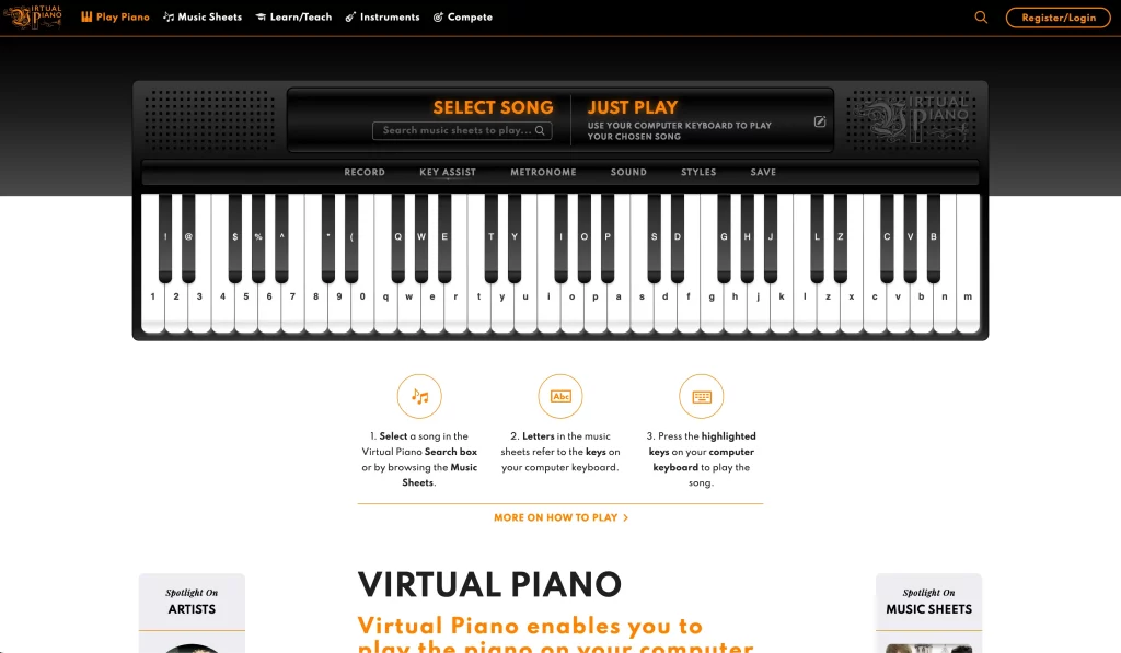 Virtual Piano hero